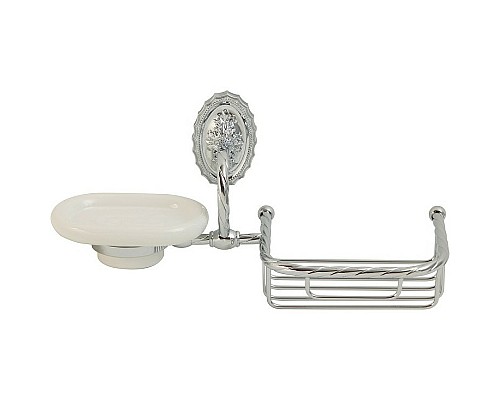 Мыльница с полкой корзиной Migliore Edera 16921 Хром