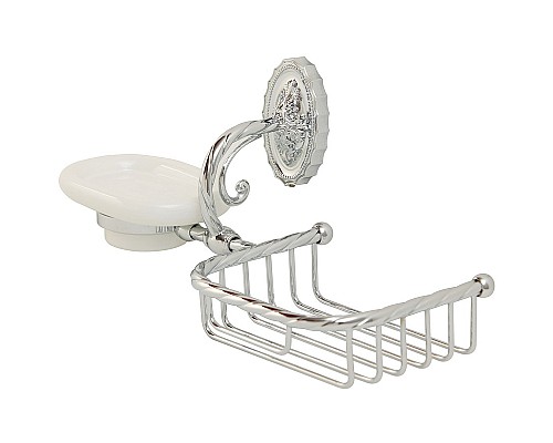 Мыльница с полкой корзиной Migliore Edera 16921 Хром