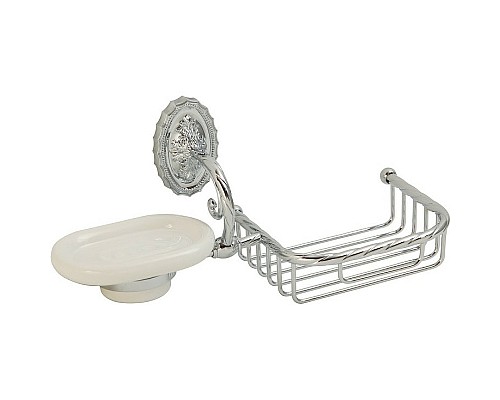 Мыльница с полкой корзиной Migliore Edera 16921 Хром