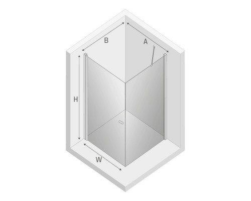 Душевое ограждение NEW TRENDY NEW SOLEO 90x80x195 (хром)