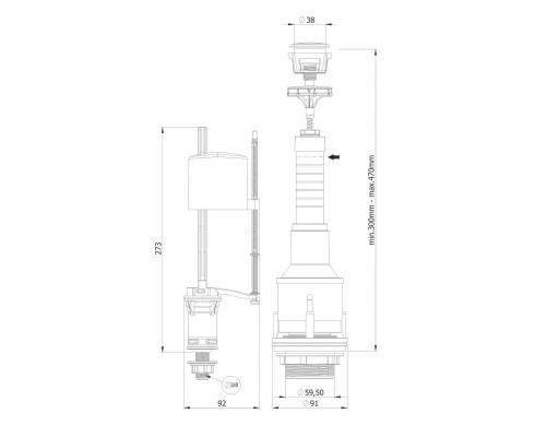 Сливная арматура Creavit Mega MM.101001.3004-100-I Хром