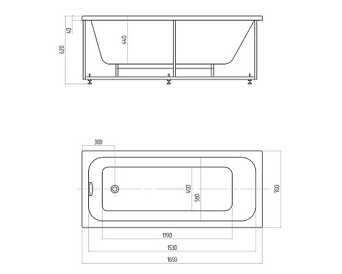 Акриловая ванна Aquatek Eco-friendly Мия 165x70 MIY165-0000001