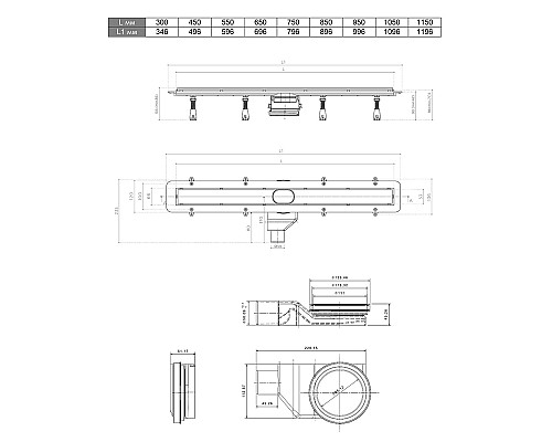 Душевой лоток Pestan Confluo Frameless Line 450 White Glass 13701211