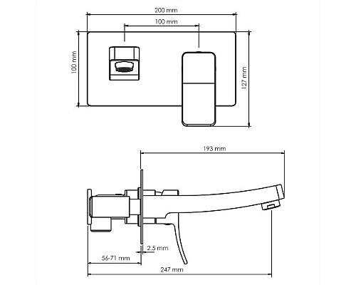 Встраиваемый смеситель для раковины WasserKRAFT 10630