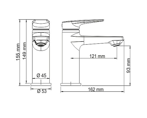 Смеситель для раковины WasserKRAFT Glan 6603 Черный глянцевый