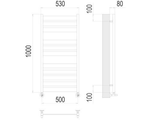 Полотенцесушитель Terminus Люкс Латте П11 500х1000