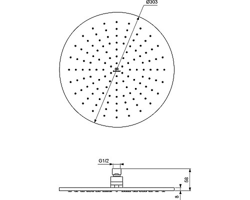 Верхний душ Ideal Standard Ideal Rain A5803XG Silk Black