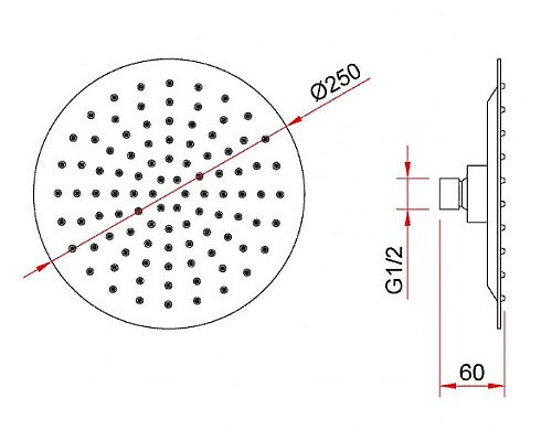 Верхний душ Berges Ventas R 074003 Хром сильвер