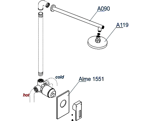 Душевая система WasserKRAFT Alme A12119 Хром