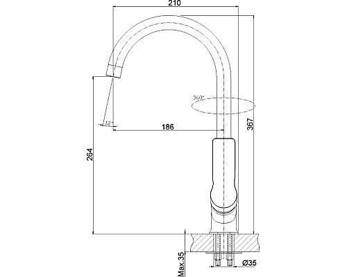 Смеситель для кухонной мойки Rossinka RS27 RS27-23