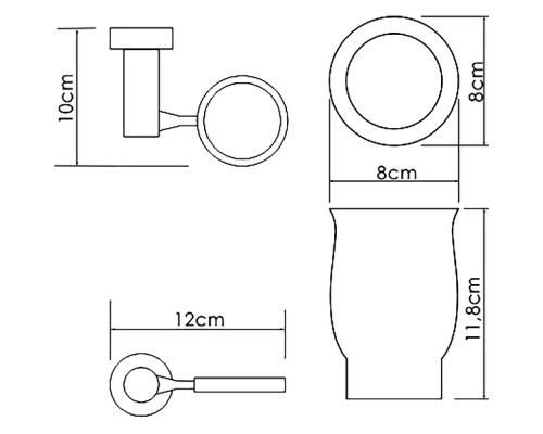 Стакан для зубных щеток WasserKRAFT K-24228 Хром Белый