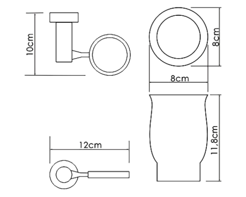 Стакан для зубных щеток WasserKRAFT K-24228 Хром Белый