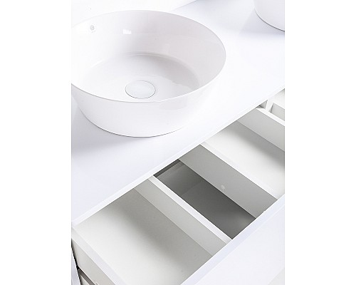 Тумба с раковиной Orange Otto 130 Ot-130TuMDF+B08-360W подвесная Белый глянец