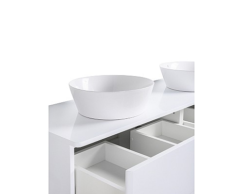 Тумба с раковиной Orange Otto 130 Ot-130TuMDF+B08-360W подвесная Белый глянец