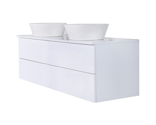 Тумба с раковиной Orange Otto 130 Ot-130TuMDF+B08-360W подвесная Белый глянец