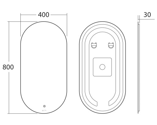 Зеркало с ореольной LED подсветкой OWL Rusken OWLM200301 400х800
