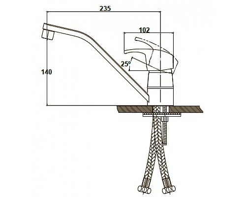 Смеситель для кухонной мойки KAISER Leon 19300