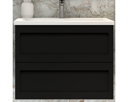 Тумба под раковину Art&Max AM-Platino-750-2C-SO-NM подвесная Черная матовая