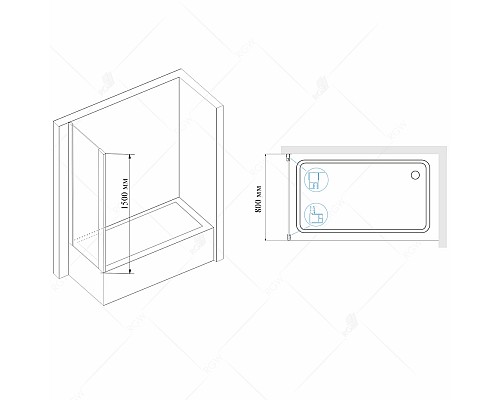 Душевая стенка RGW Z-52 80 04225208-51 профиль Хром стекло Шиншилла