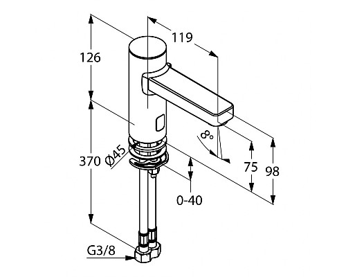 Электронный смеситель для раковины Kludi Zenta 3810005
