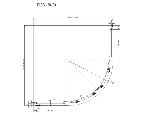 Полукруглая душевая кабина Ravak Blix 3B240U40Z1 80 сатин прозрачный