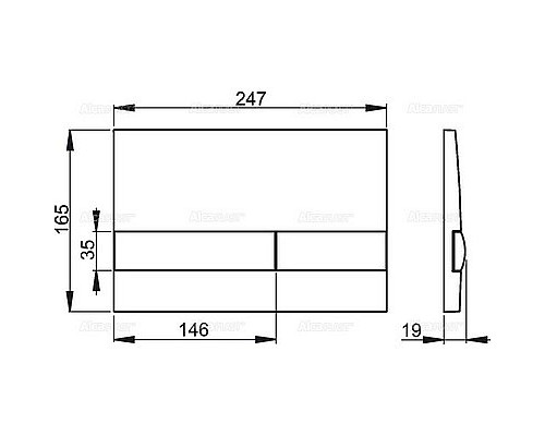 Кнопка смыва AlcaPlast M1725 золото