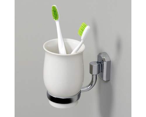 Стакан для зубных щеток WasserKRAFT K-24128 Хром Белый