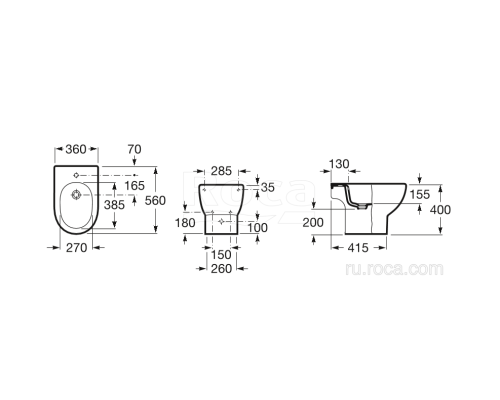 Биде Roca Meridian 357244000 напольное