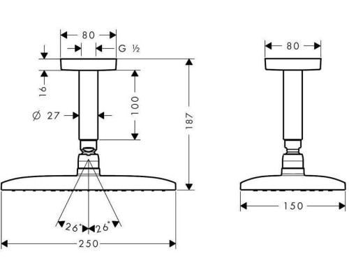Верхний душ Hansgrohe Raindance E 240 AIR