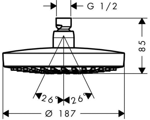 Верхний душ Hansgrohe Croma Select S 180 2jet 26522000
