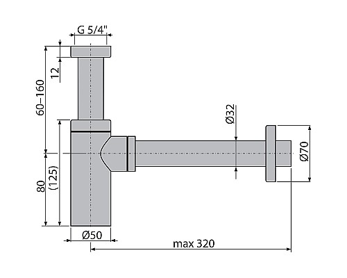 Сифон для раковины Alcaplast Design A400B Белый глянец