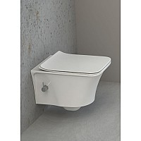 Подвесной унитаз с биде Boheme Mirage глянец белый