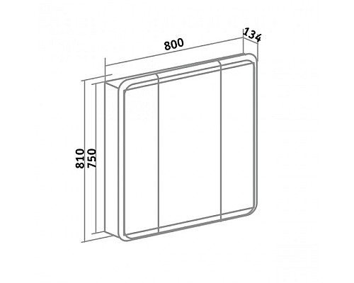 Зеркальный шкаф Runo Эрика 80 УТ000003321