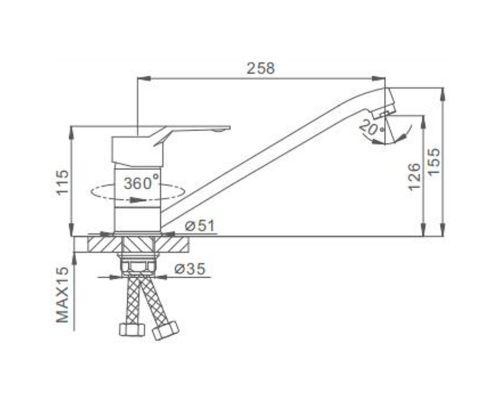 Смеситель для кухни Frap H63 F4963 Хром