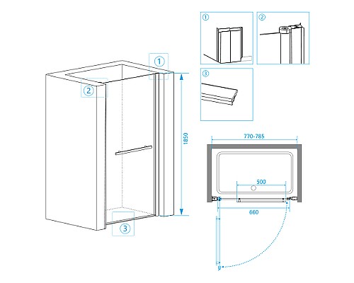 Душевая дверь RGW Passage PA-03 80 41080308-11 профиль Хром стекло прозрачное