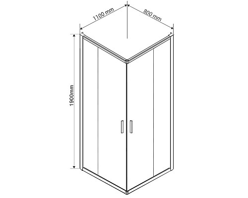 Душевой уголок Vincea Garda 110х80 VSS-1G8011CH профиль Хром стекло шиншилла