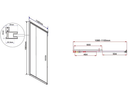 Душевой уголок Vincea Garda 110х80 VSS-1G8011CH профиль Хром стекло шиншилла