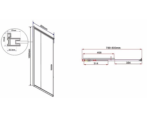 Душевой уголок Vincea Garda 110х80 VSS-1G8011CH профиль Хром стекло шиншилла