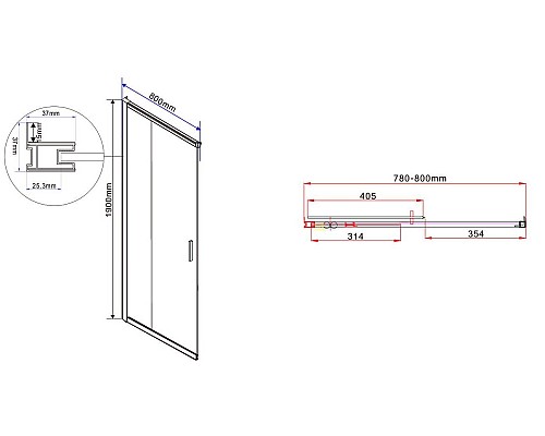 Душевой уголок Vincea Garda 110х80 VSS-1G8011CH профиль Хром стекло шиншилла