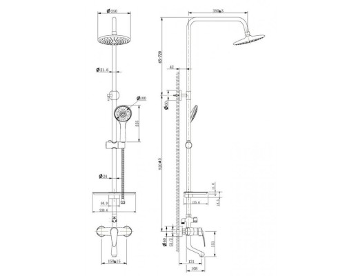 Душевая система Lemark Linara LM0462C Хром