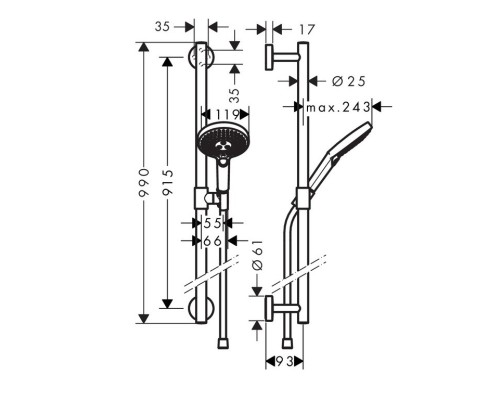Душевой набор Hansgrohe Raindance Select S 26322000