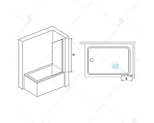 Шторка на ванну RGW Screens SC-056-8B 40х150 35110562840-14 Черный