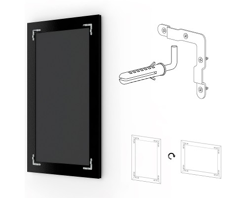 Зеркало Evoform Exclusive 149х64 BY 3553 с фацетом в багетной раме - Вензель серебряный 101 мм