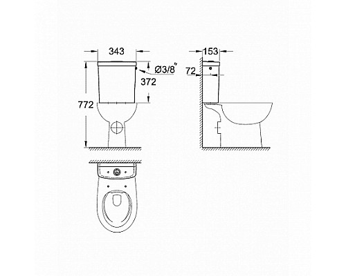 Унитаз Grohe напольный с вертикальным выпуском 39429000