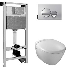 Комплект унитаза с инсталляцией Jacob Delafon Presquile E21743RU-00 с сиденьем Микролифт и клавишей смыва