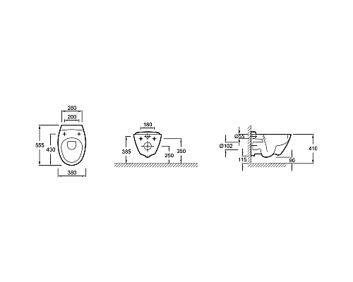 Комплект унитаза с инсталляцией Jacob Delafon Presquile E21743RU-00 с сиденьем Микролифт и клавишей смыва