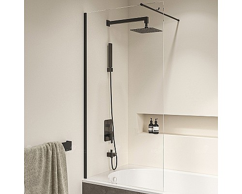 Шторка на ванну RGW Screens SC-050B 80x150 351105008-14 профиль Черный стекло прозрачное