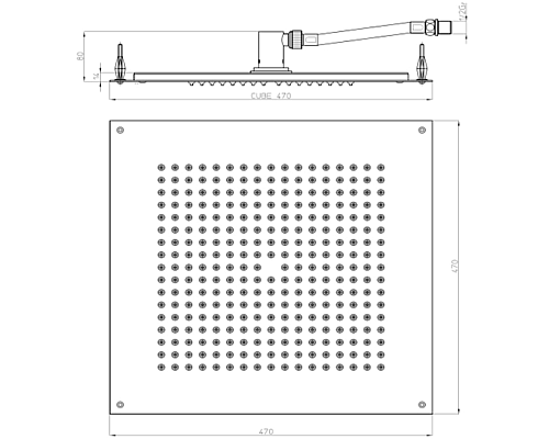 Верхний душ Bossini Dream Cube H38459.073 Черный матовый Верхний душ Bossini Dream Cube H38459.073 Черный матовый