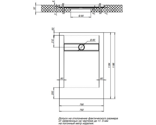 Душевой поддон из искусственного камня Aquanet Delight 120x80 Черный