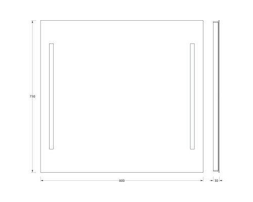 Зеркало Evoform Ledline 75х80 с подсветкой